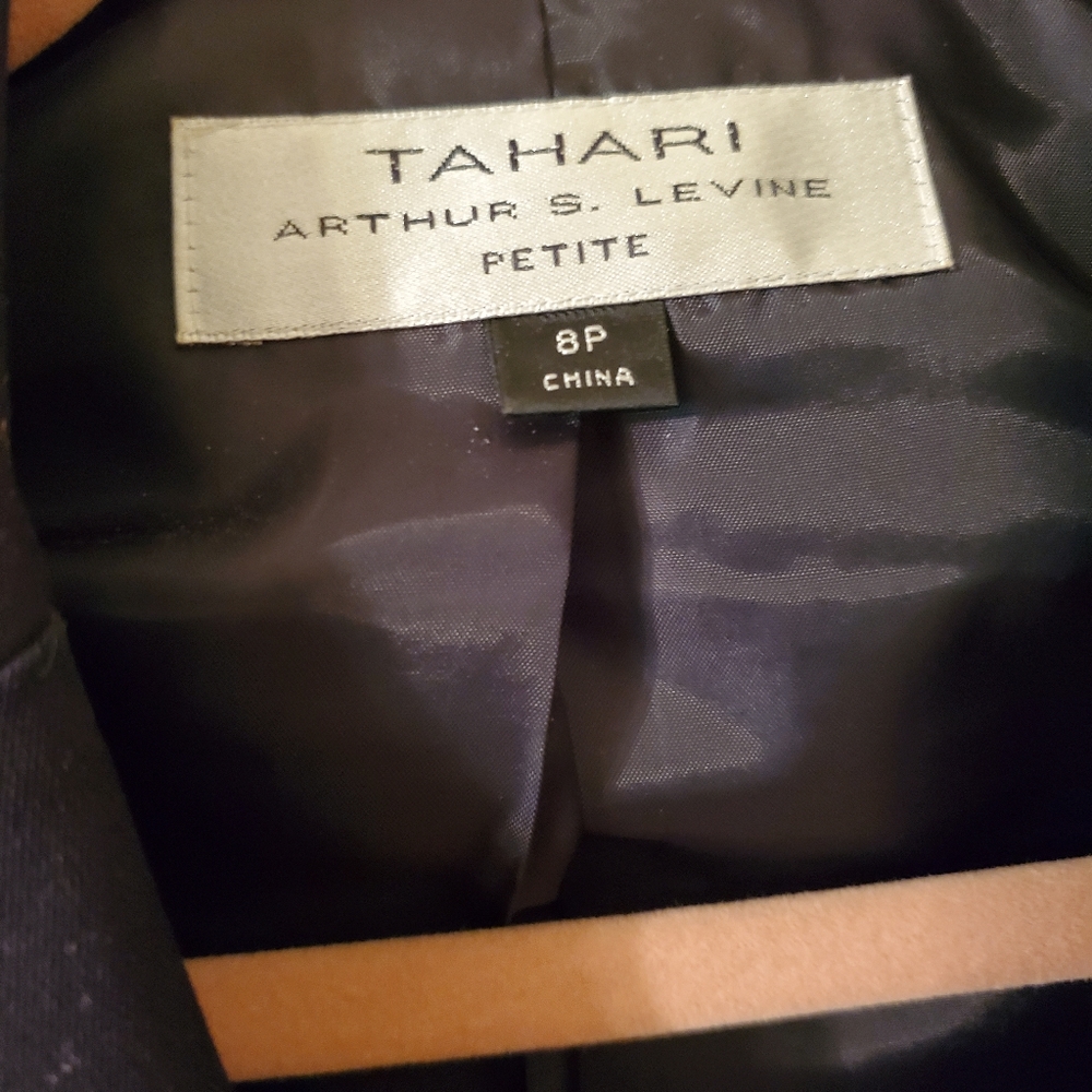 Black Safari-Style Skirt Suit by Tahari- 8p - Picture 4 of 6